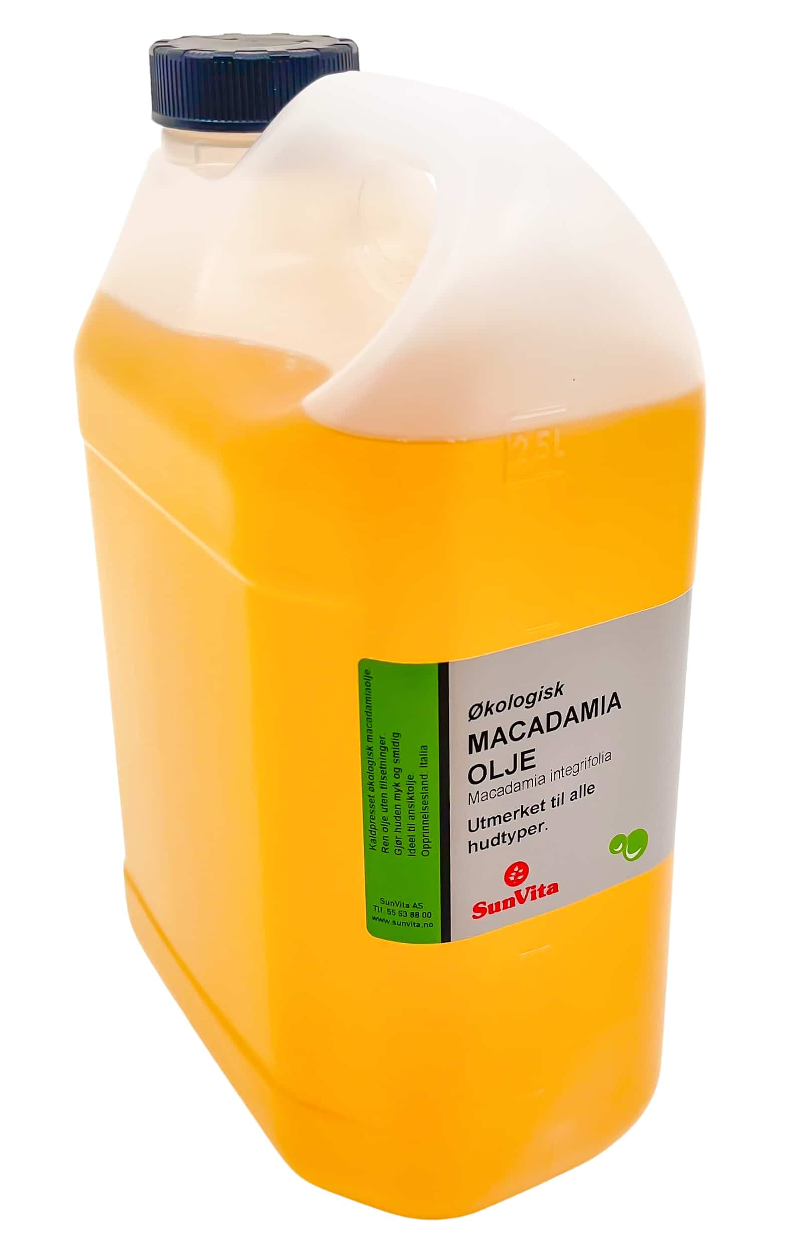 Macadamiaolje økologisk kaldpresset, deodorisert