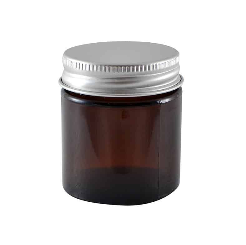 Glasskrukke brun 30 ml m/aluminiumlokk