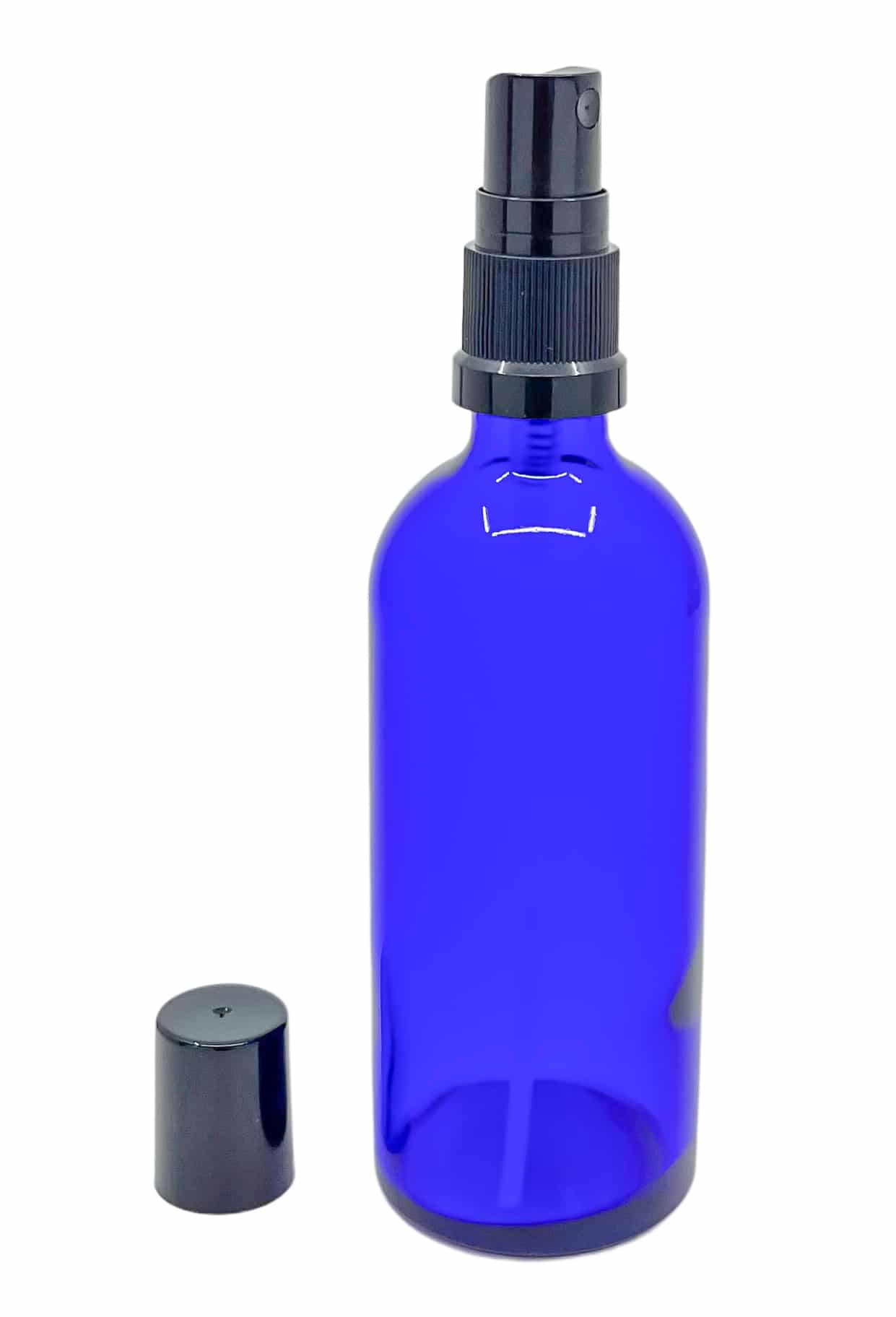 Glassflaske høy blå m/sprayinnsats 1 stk
