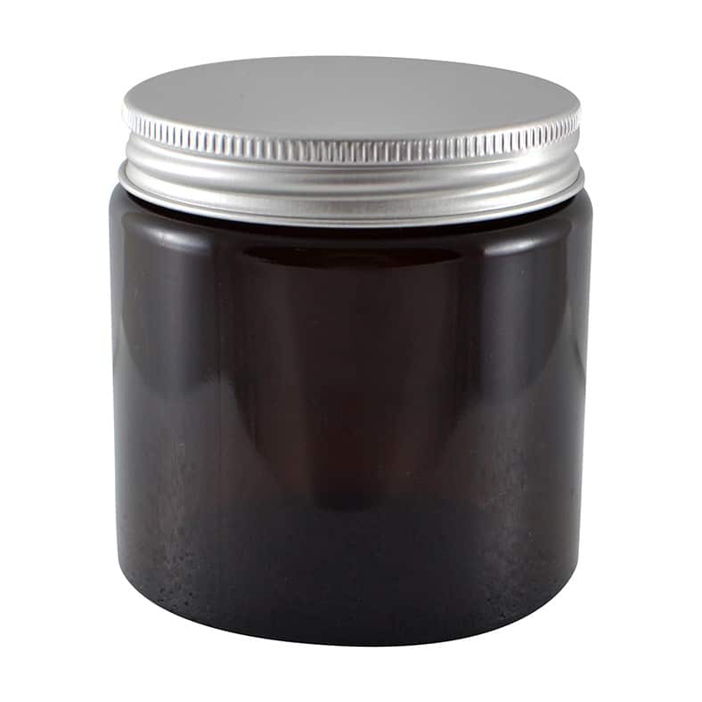 Glasskrukke brun 120 ml m/aluminiumlokk