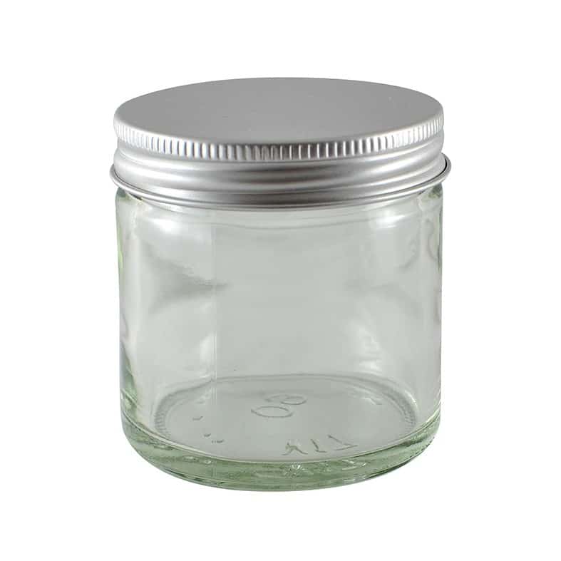 Glasskrukke klar 60 ml m/aluminiumlokk