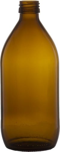 Glassflaske brun 500 ml 28 mm hals 1 stk