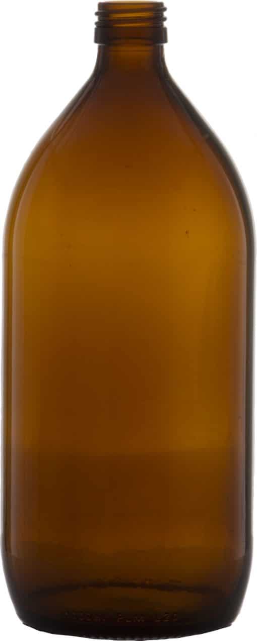 Glassflaske brun 1000 ml 28 mm 1 stk