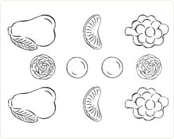 Former i plast div.frukter 10 stk x 1